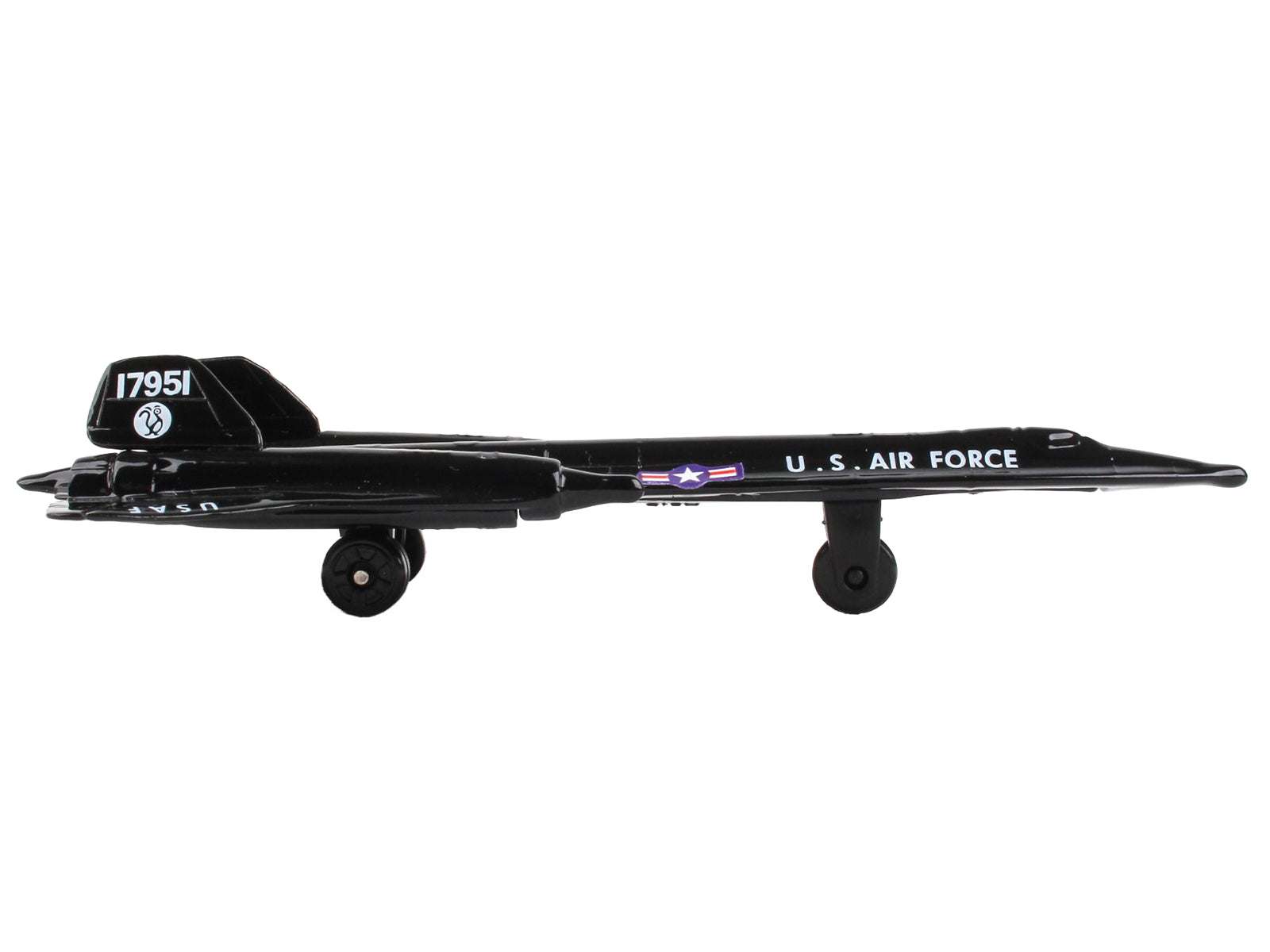 Lockheed SR-71 Blackbird Aircraft Black "United States Air Force" with Runway Section Diecast Model Airplane by Runway24 - image 2