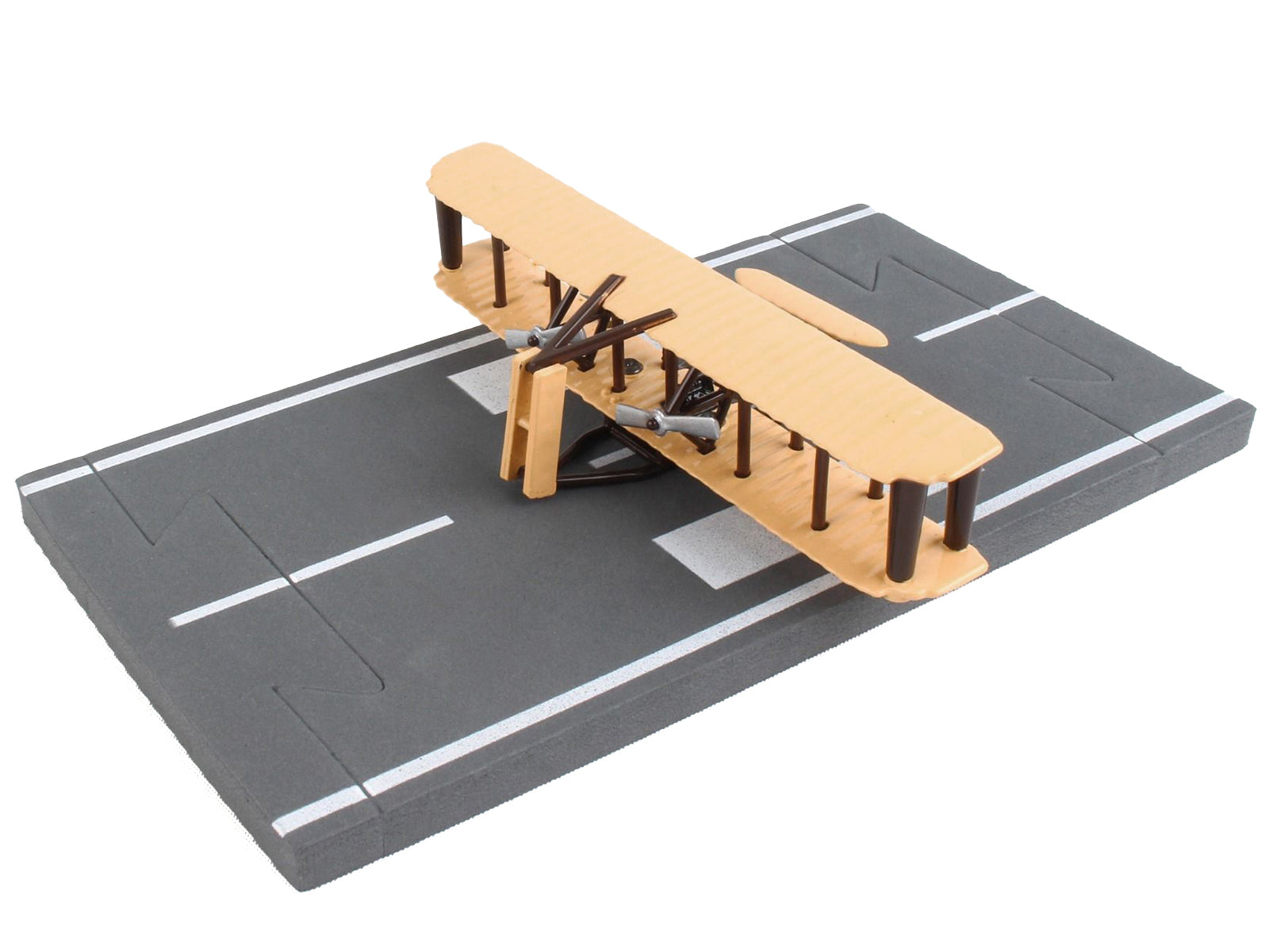 Wright Flyer Biplane Aircraft Beige with Runway Section Diecast Model Airplane by Runway24 - image 3