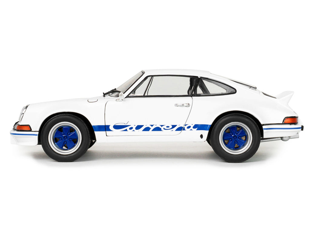1973 Porsche 911 RSR Carrera White with Blue Stripes 1/18 Diecast Model Car by Solido - image 3