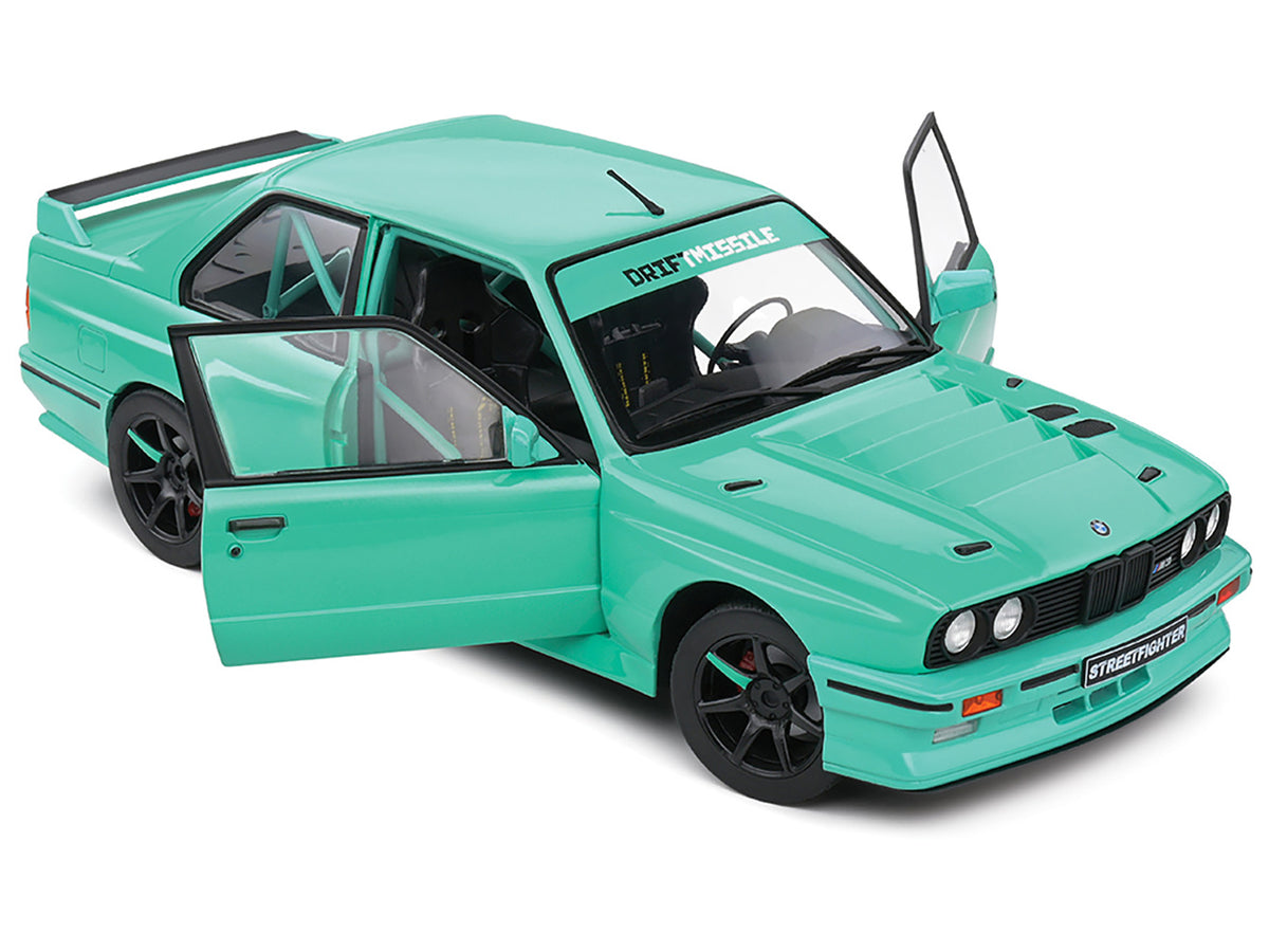 1990 BMW E30 M3 Custom "Drift Missile" Blue 1/18 Diecast Model Car by Solido - image 2