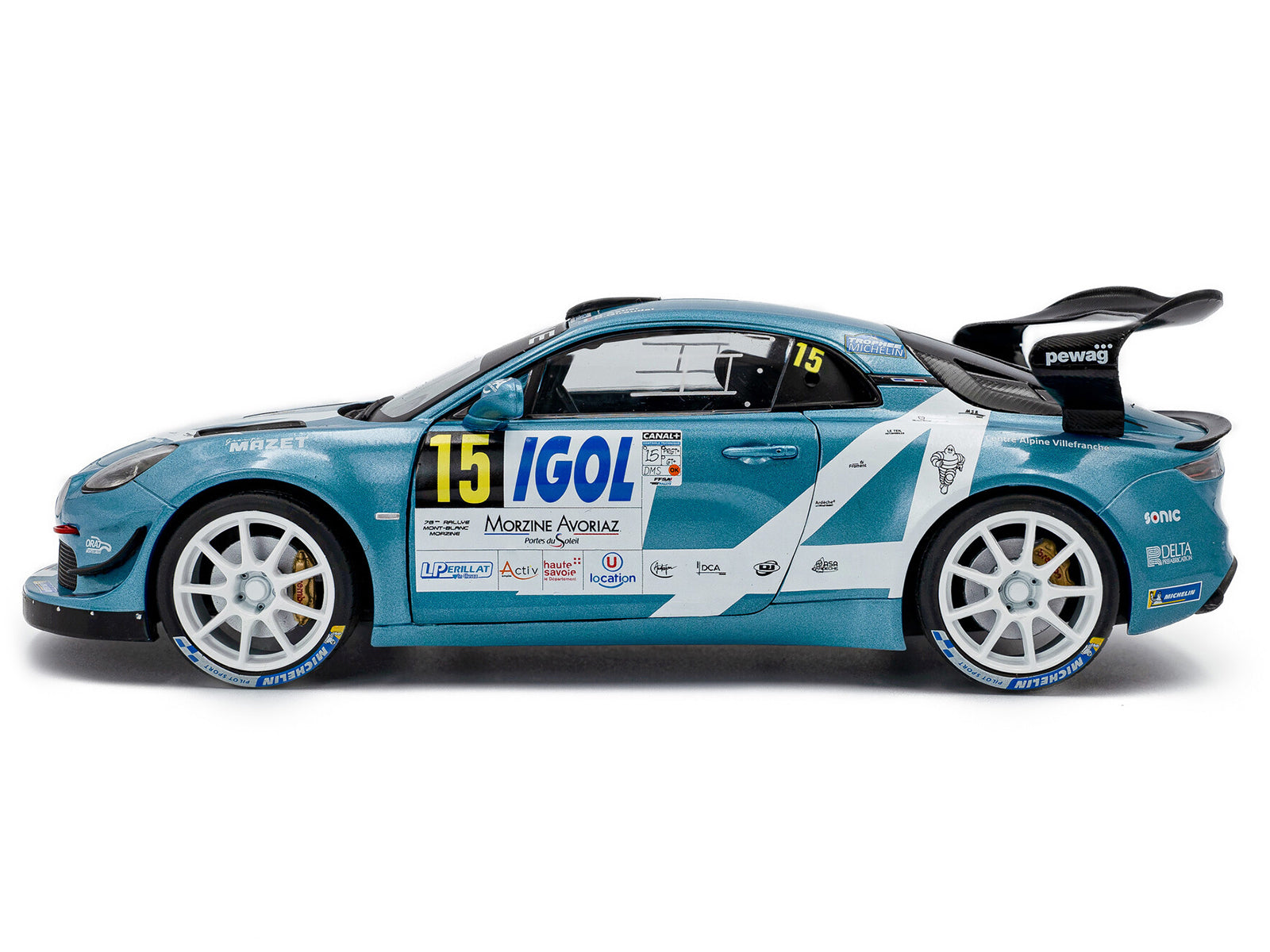 Alpine A110 Rallye GT+ #15 Raphael Astier - Denis Giraudet "Rallye Du Mont Blanc" (2024) "Competition" Series 1/18 Diecast Model Car by Solido - image 3