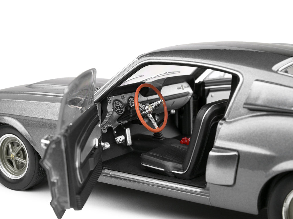 1967 Shelby GT500 Gray Metallic with Black Stripes 1/18 Diecast Model Car by Solido - image 3