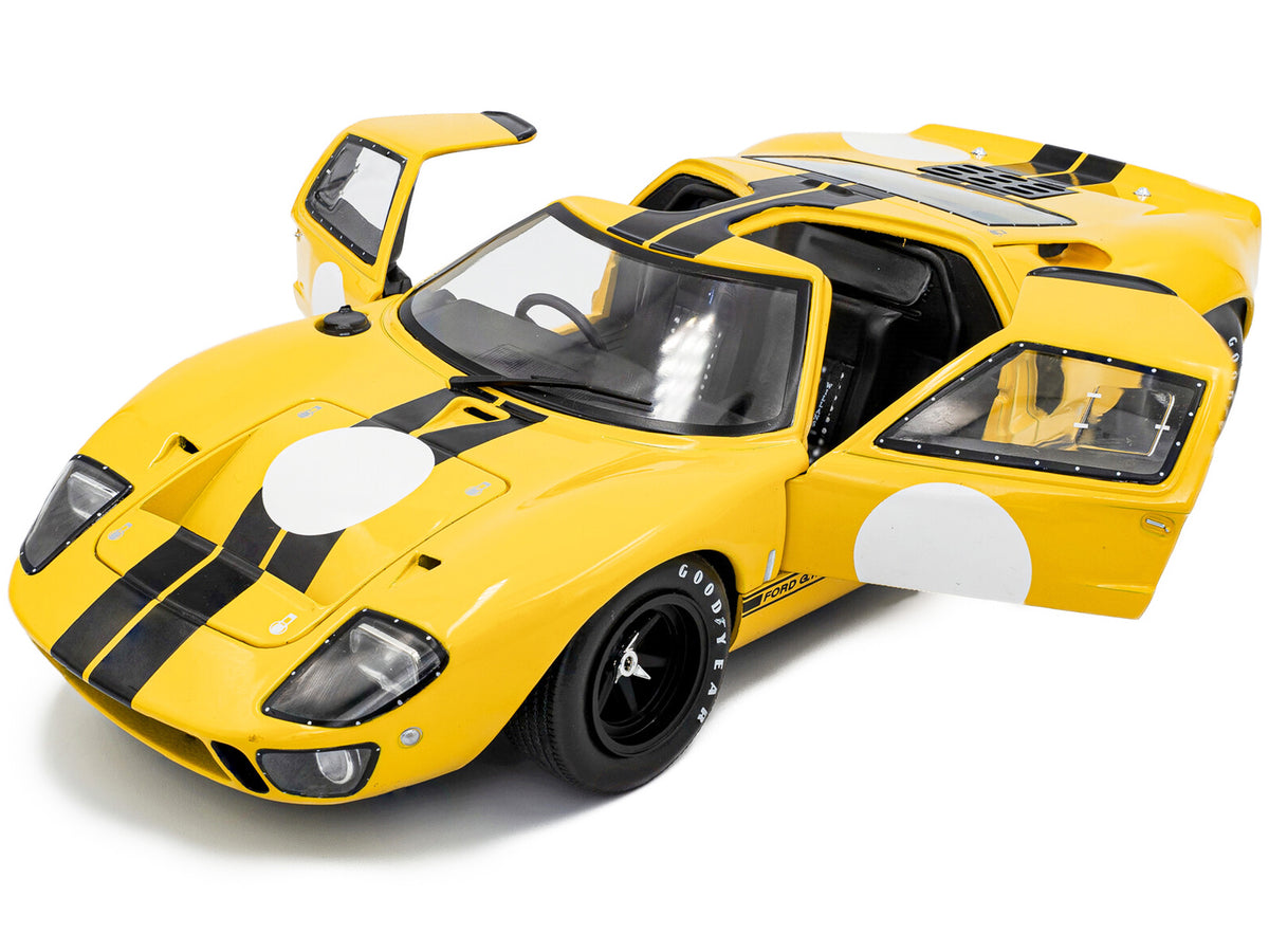 1968 Ford GT40 MK1 Yellow with Black Stripes "Competition" Series 1/18 Diecast Model Car by Solido - image 2