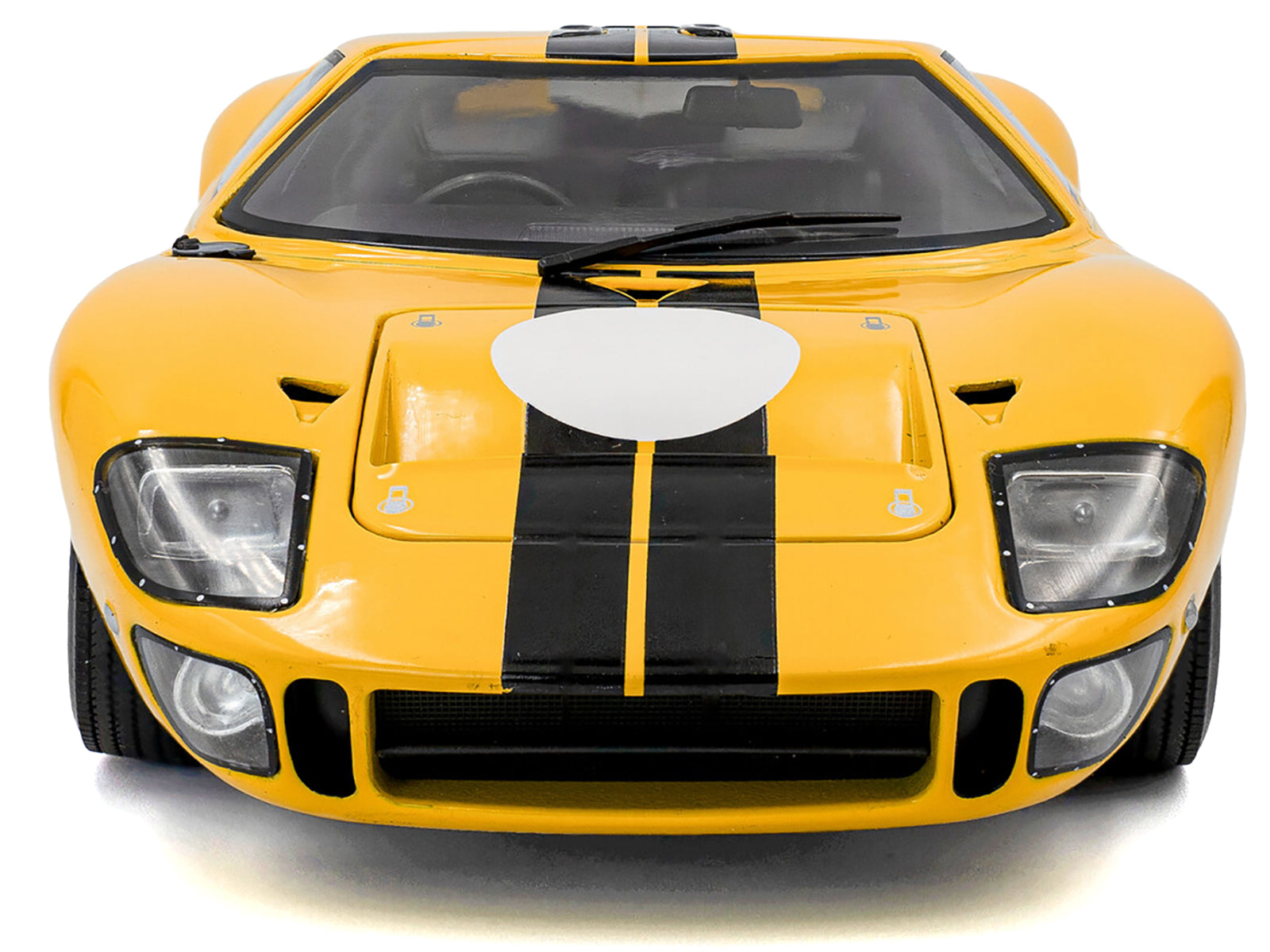 1968 Ford GT40 MK1 Yellow with Black Stripes "Competition" Series 1/18 Diecast Model Car by Solido - image 5