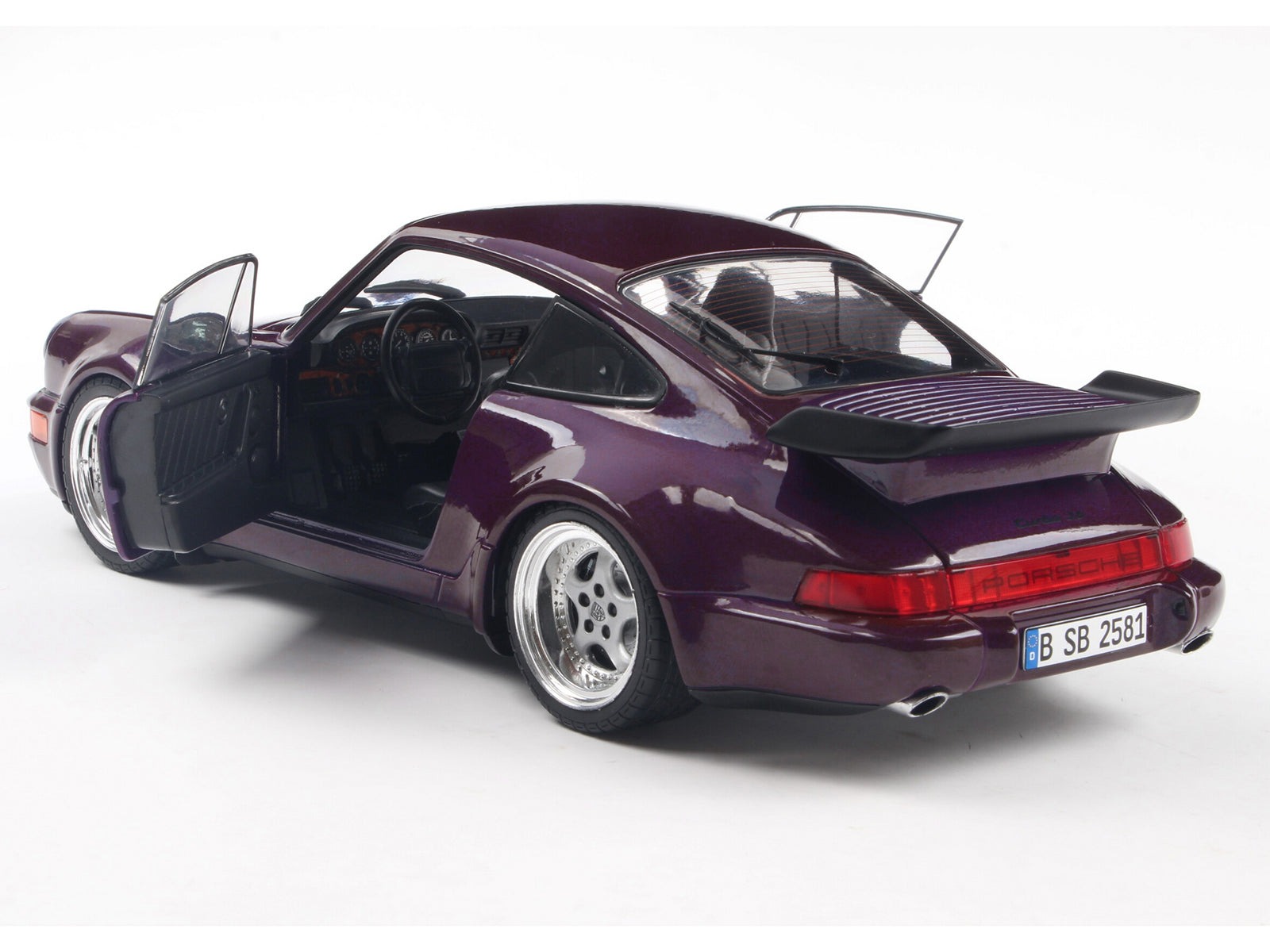 1990 Porsche 911 (964) Turbo Violet Blue Metallic 1/18 Diecast Model Car by Solido - image 2