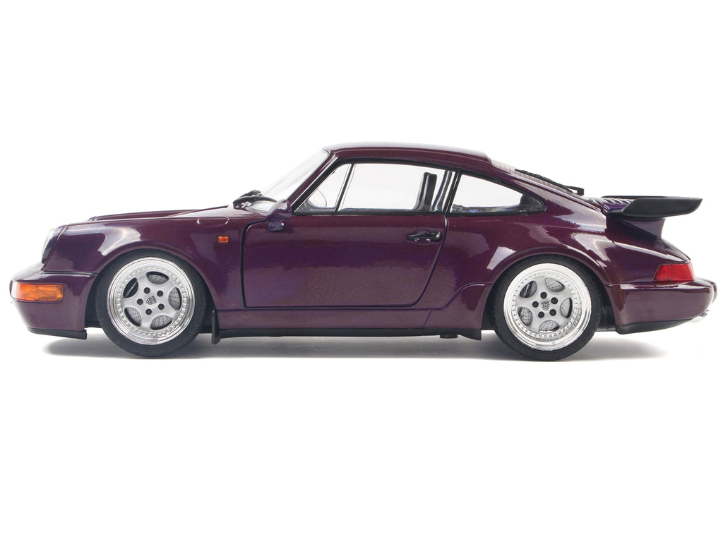 1990 Porsche 911 (964) Turbo Violet Blue Metallic 1/18 Diecast Model Car by Solido - image 3