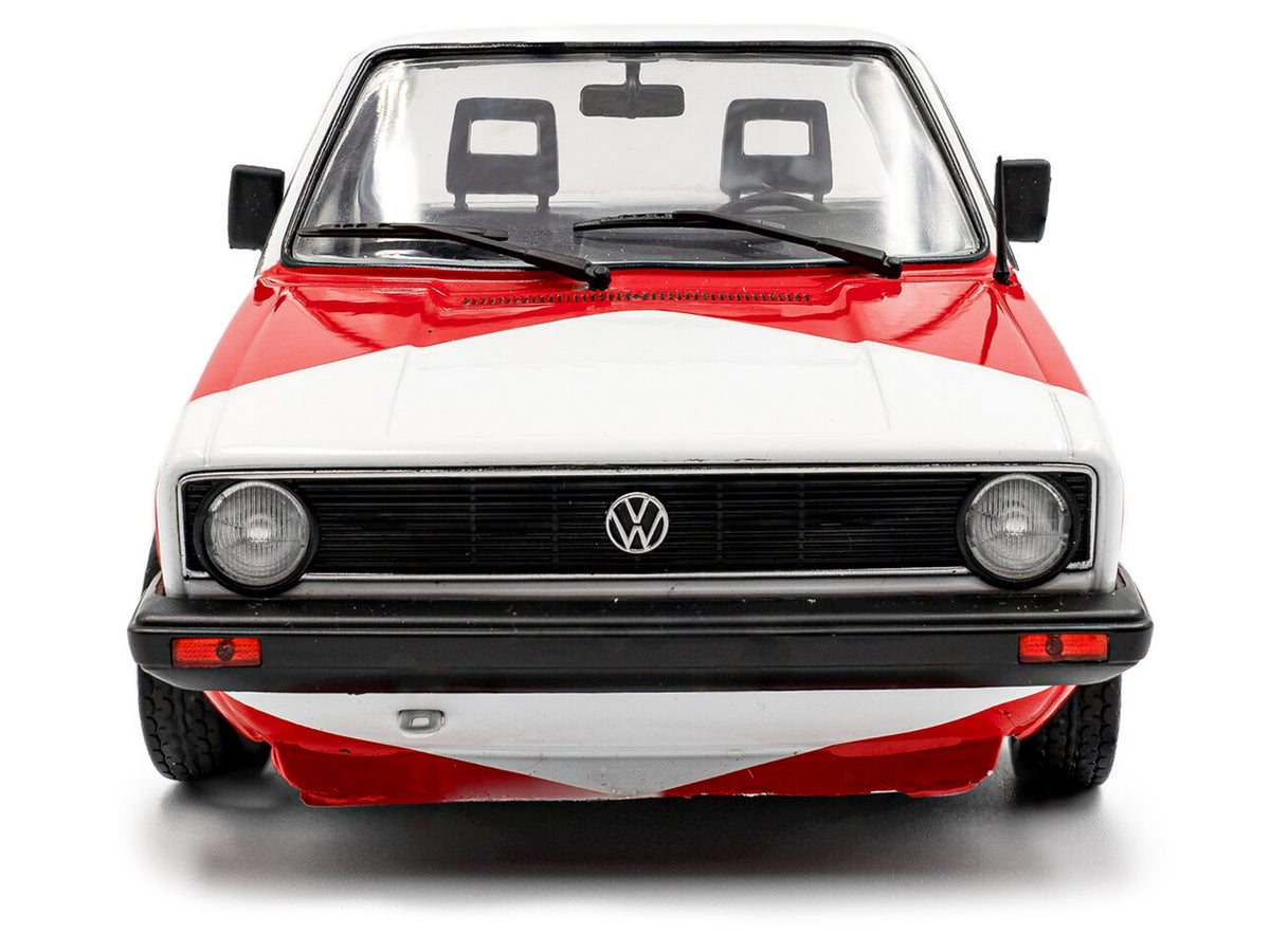 1983 Volkswagen Caddy MK 1 Pickup Truck "Red Cowboy Racing Tribute" White and Red 1/18 Diecast Model Car by Solido - image 5