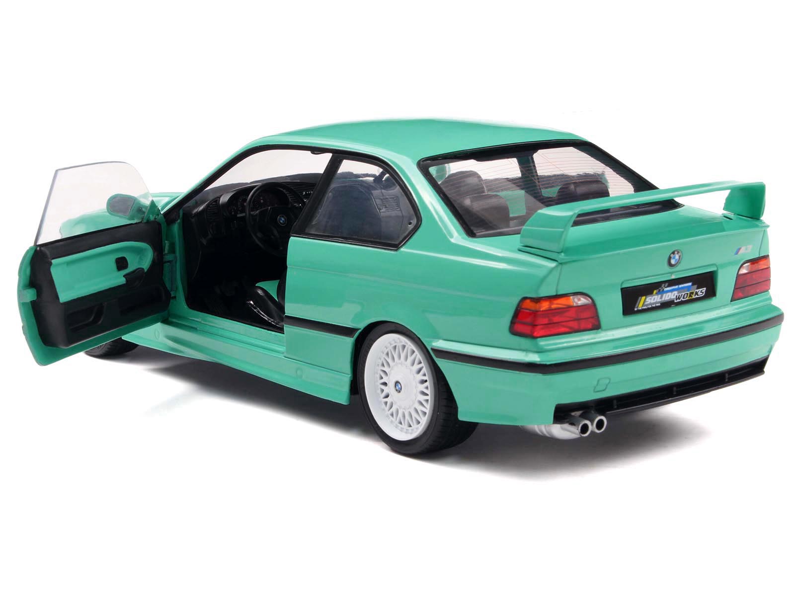 1991 BMW E36 M3 "Solido Works" Mint Green with Mint Green Interior 1/18 Diecast Model Car by Solido - image 4