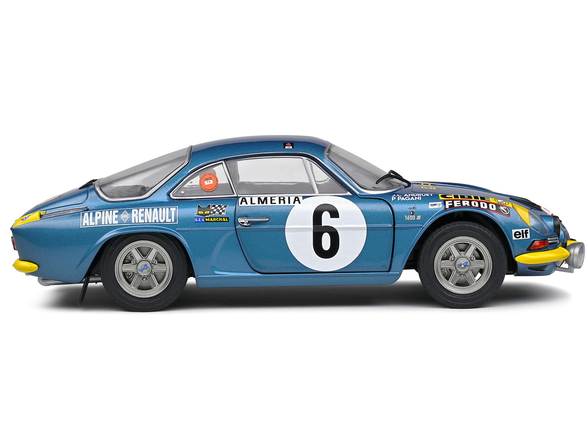 Alpine A110 1600S #6 Jean-Claude Andruet - Pierre Pagani "Rallye Montecarlo" (1972) "Competition" Series 1/18 Diecast Model Car by Solido - image 3
