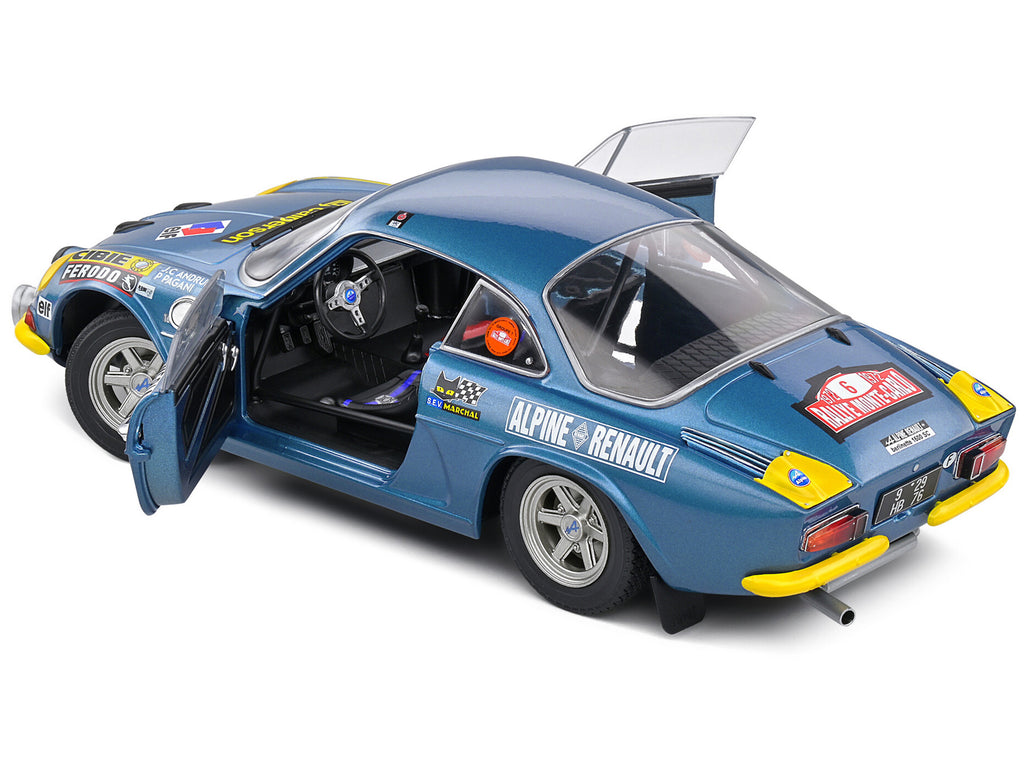 Alpine A110 1600S #6 Jean-Claude Andruet - Pierre Pagani "Rallye Montecarlo" (1972) "Competition" Series 1/18 Diecast Model Car by Solido - image 4
