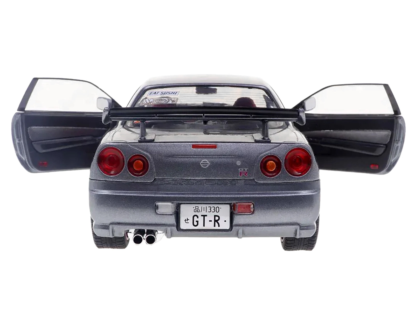 1999 Nissan Skyline GT-R (R34) RHD (Right Hand Drive) Silver Metallic with Purple Wheels 1/18 Diecast Model Car by Solido - image 5