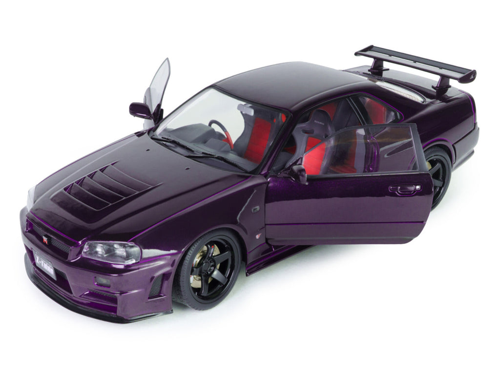 1999 Nissan Skyline GT-R (R34) Z-Tune RHD (Right Hand Drive) Midnight Purple Metallic 1/18 Diecast Model Car by Solido - image 2
