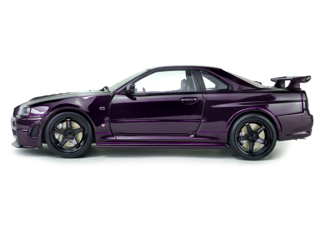 1999 Nissan Skyline GT-R (R34) Z-Tune RHD (Right Hand Drive) Midnight Purple Metallic 1/18 Diecast Model Car by Solido - image 3