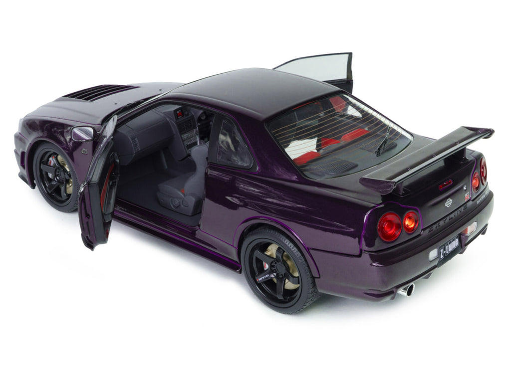 1999 Nissan Skyline GT-R (R34) Z-Tune RHD (Right Hand Drive) Midnight Purple Metallic 1/18 Diecast Model Car by Solido - image 5