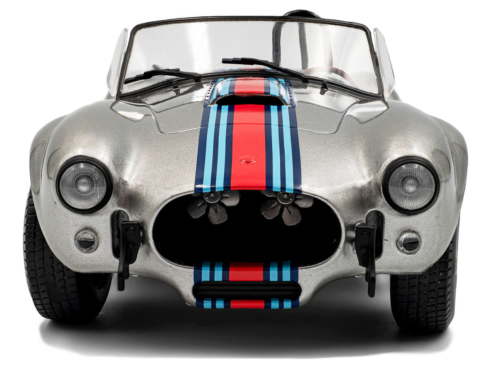 1965 Shelby Cobra 427 MKII "Solido Works M Racing Tribute" Gray Metallic with Stripes 1/18 Diecast Model Car by Solido - image 5