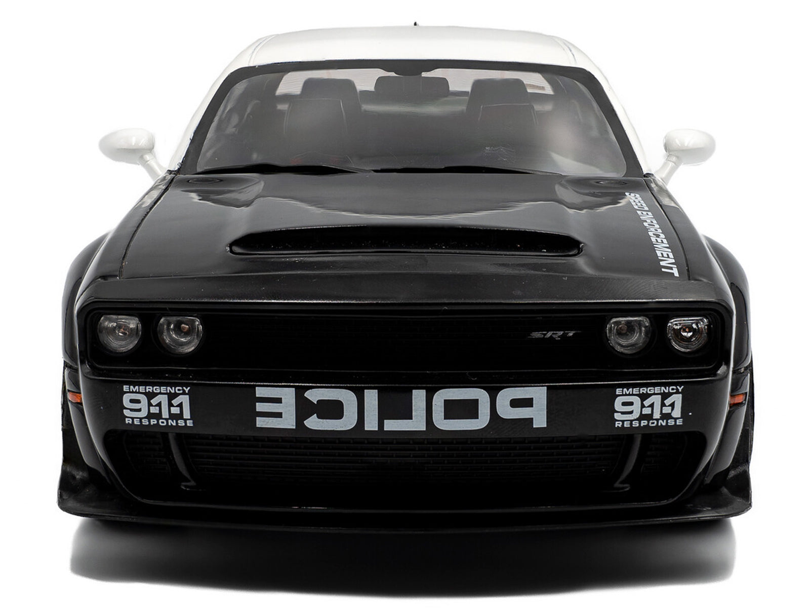 2023 Dodge Challenger Demon "Police" Black and White 1/18 Diecast Model Car by Solido - image 5