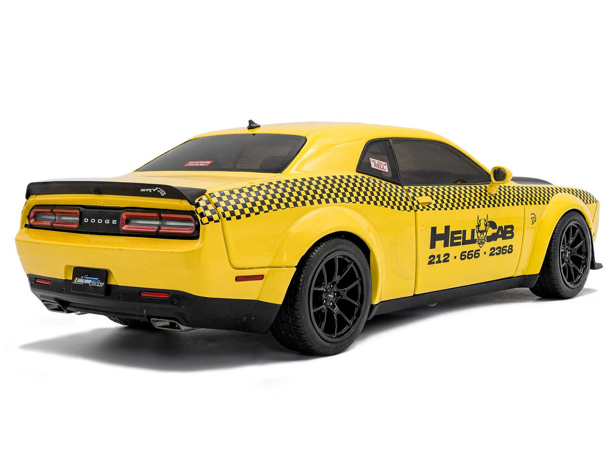 2023 Dodge Challenger SRT Hellcat Redeye Widebody Taxi "NYC Hellcab" Yellow with Black Hood and Graphics 1/18 Diecast Model Car by Solido - image 4