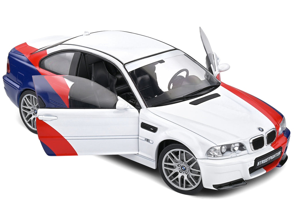 2000 BMW E46 M3 "Streetfighter" White with Blue and Red Graphics 1/18 Diecast Model Car by Solido - image 2