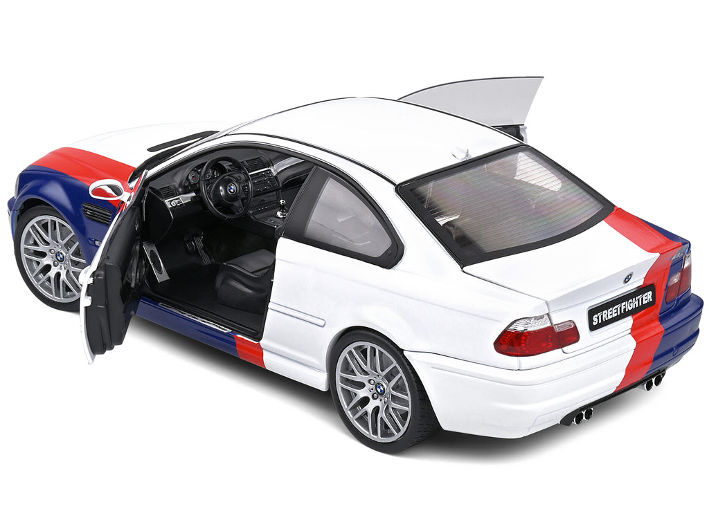 2000 BMW E46 M3 "Streetfighter" White with Blue and Red Graphics 1/18 Diecast Model Car by Solido - image 4