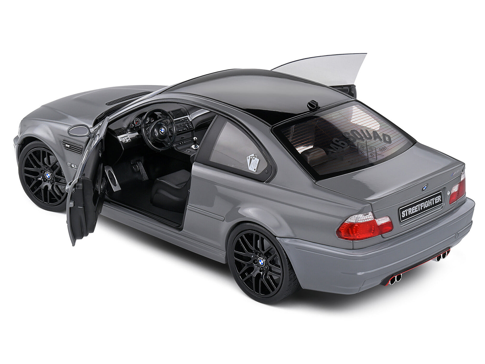2000 BMW E46 M3 "Streetfighter" Nardo Gray with Black Top 1/18 Diecast Model Car by Solido - image 4