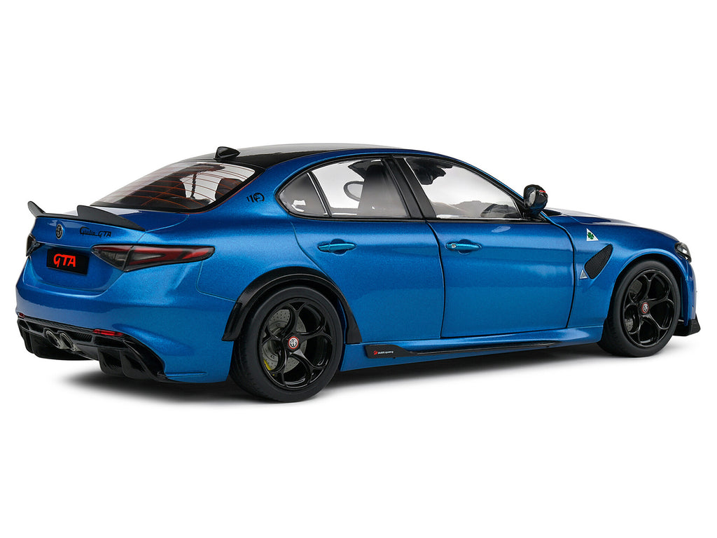 2022 Alfa Romeo Giulia GTA Anodized Blue Metallic with Carbon Top 1/18 Diecast Model Car by Solido - image 5