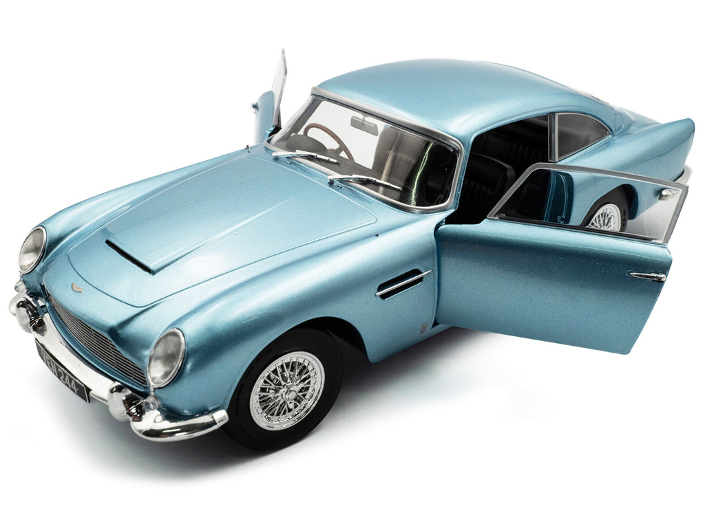 1964 Aston Martin DB5 RHD (Right Hand Drive) Light Blue Metallic 1/18 Diecast Model Car by Solido - image 2