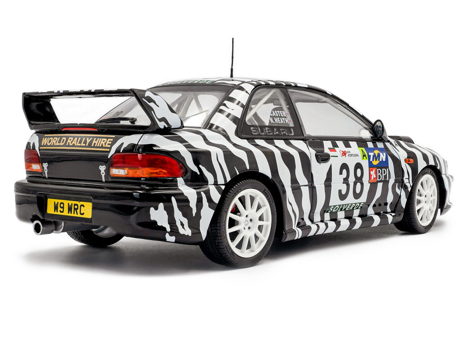 Subaru Impreza S5 WRC99 #38 Nigel Heath - Steve Lancaster "Rallye de Portugal" (2001) "Competition" Series 1/18 Diecast Model Car by Solido - image 4