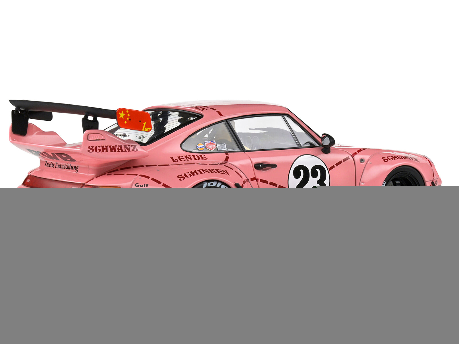 2020 RWB Bodykit #23 "Pink Pig" Pink with Graphics 1/18 Diecast Model Car by Solido - image 4