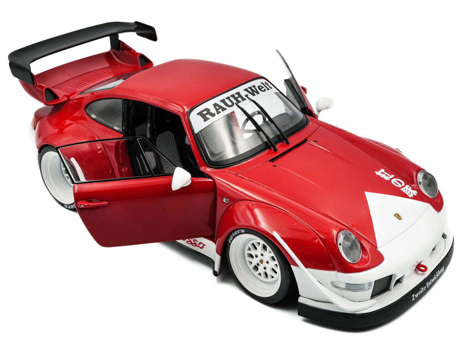 2020 RWB Bodykit "Porco Rosso" Red and White 1/18 Diecast Model Car by Solido - image 2