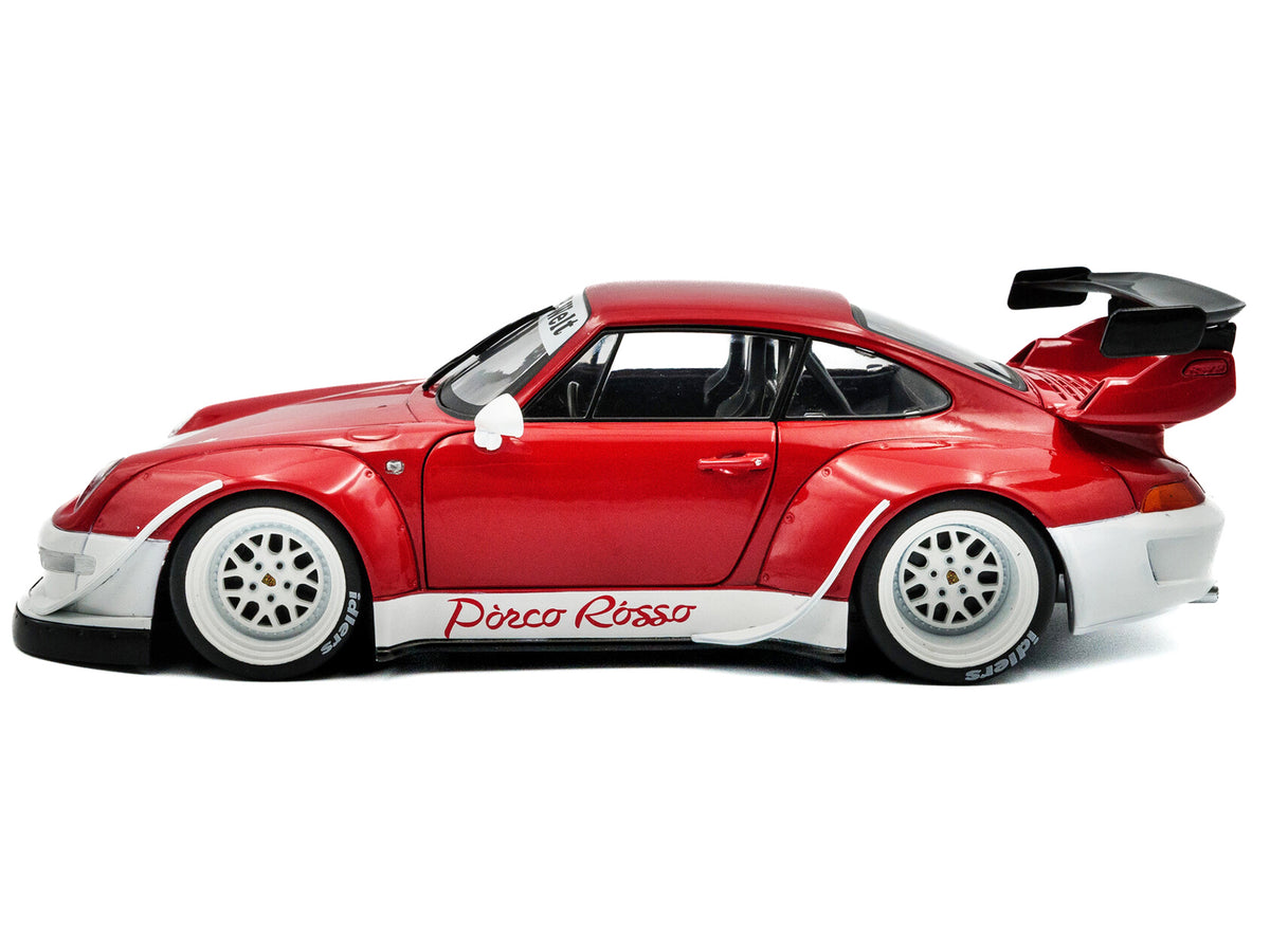 2020 RWB Bodykit "Porco Rosso" Red and White 1/18 Diecast Model Car by Solido - image 3