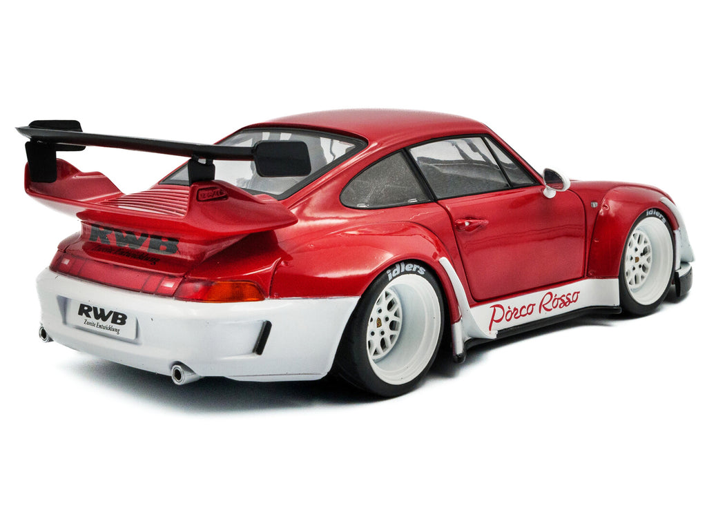 2020 RWB Bodykit "Porco Rosso" Red and White 1/18 Diecast Model Car by Solido - image 4