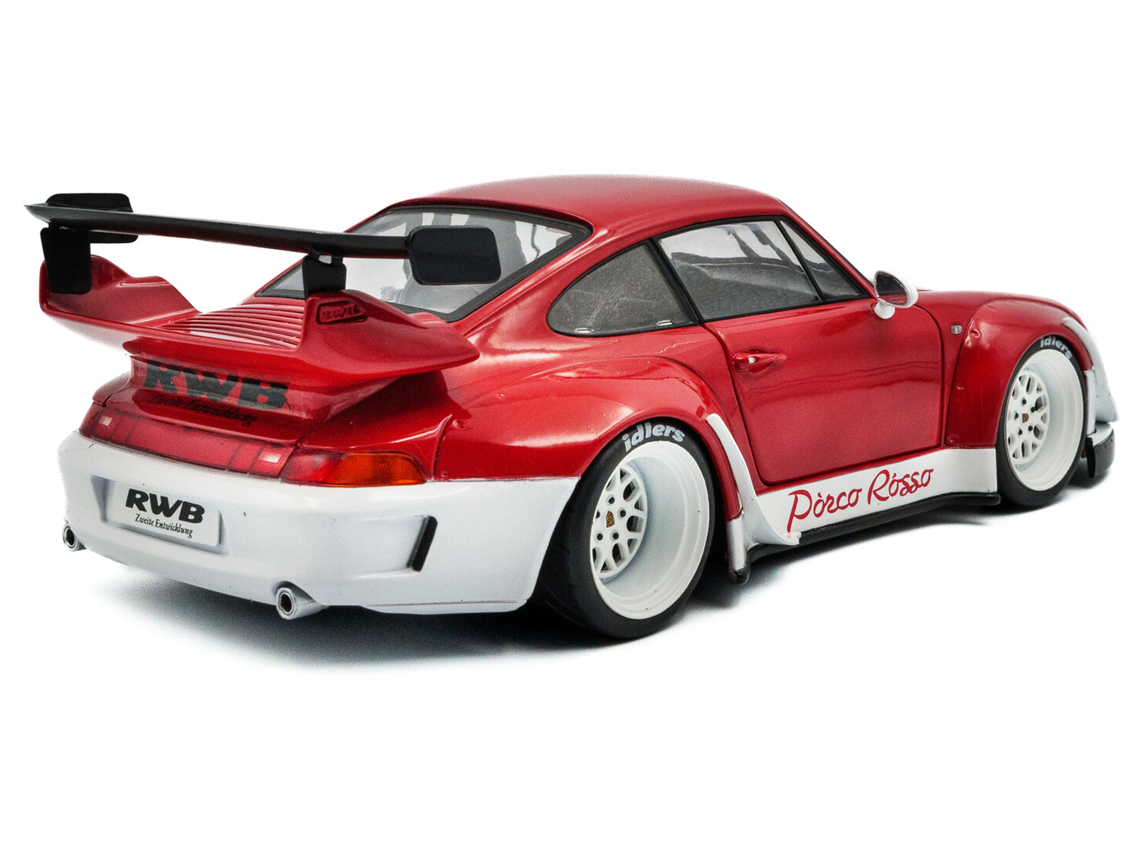 2020 RWB Bodykit "Porco Rosso" Red and White 1/18 Diecast Model Car by Solido - image 4