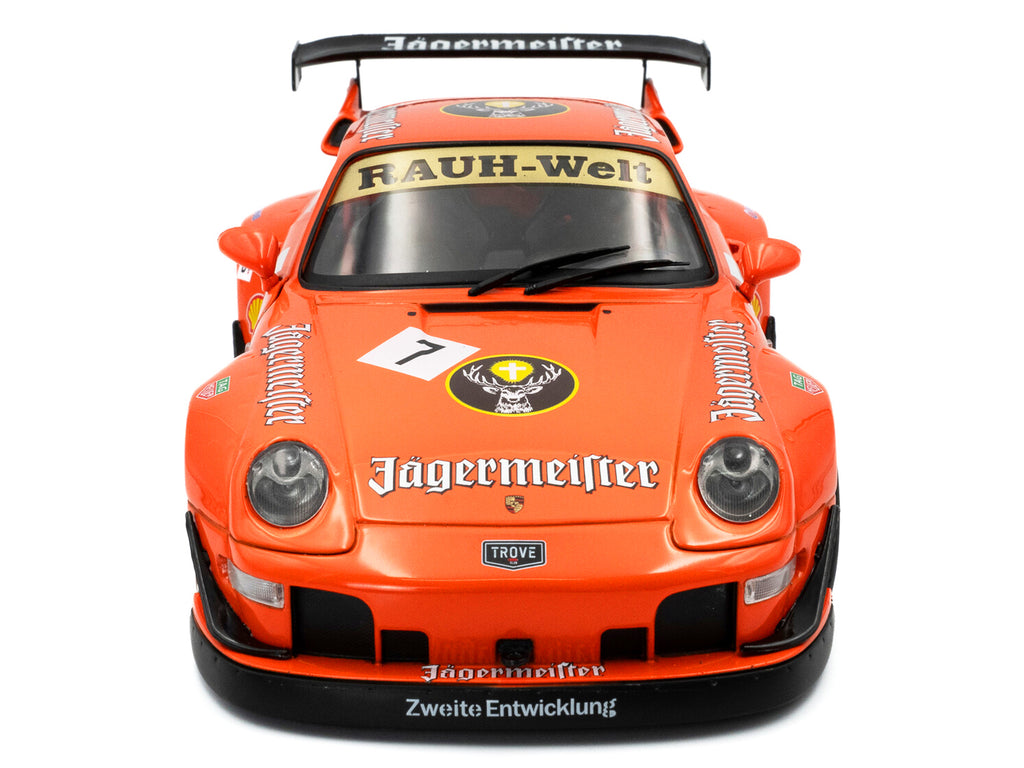 2020 RWB Bodykit #7 "Jagermeister" Orange with Graphics 1/18 Diecast Model Car by Solido - image 4