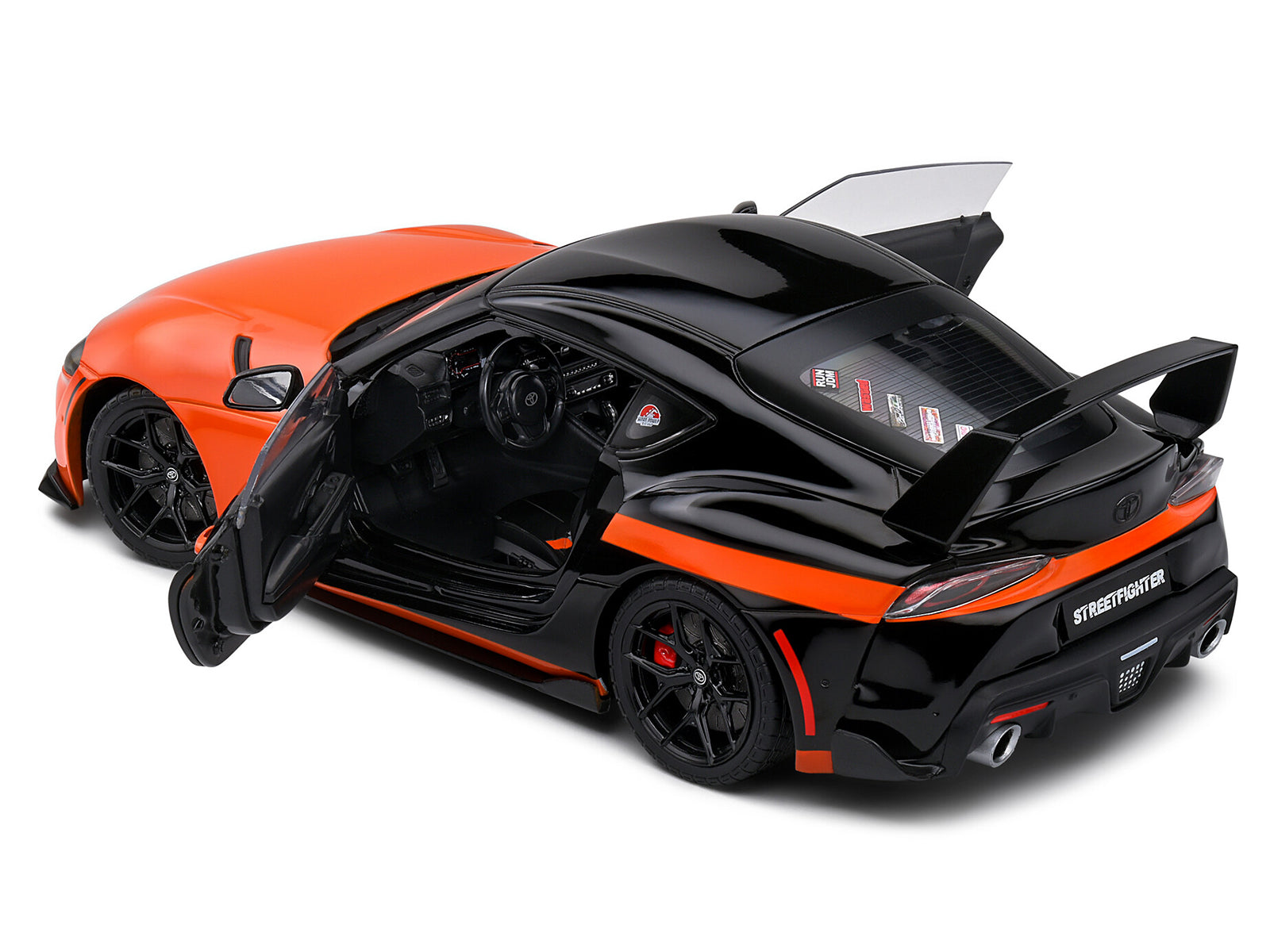 2024 Toyota GR Supra "StreetFighter" Orange and Black 1/18 Diecast Model Car by Solido - image 5