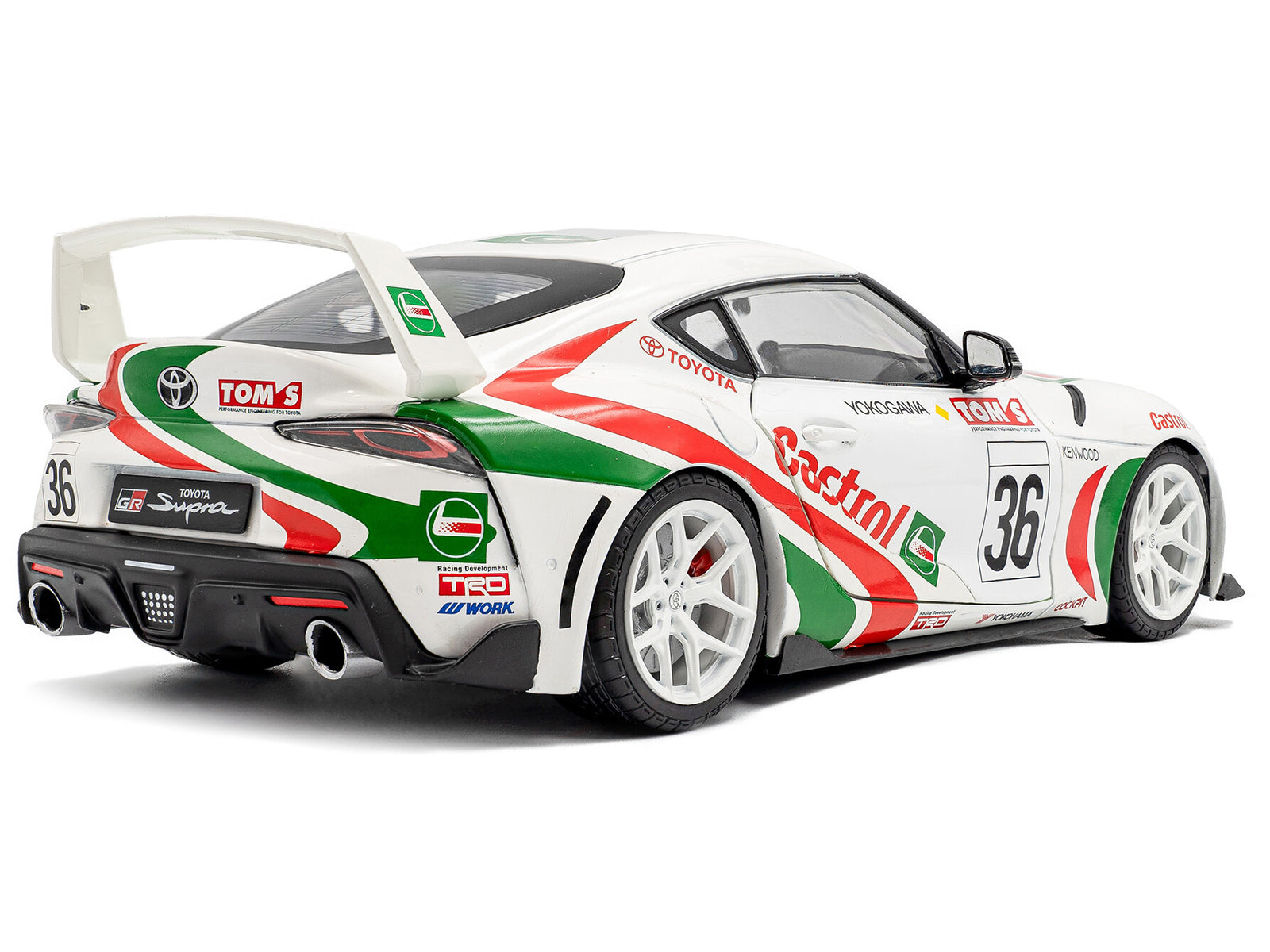 2024 Toyota GR Supra #36 "Toyota Racing Tribute" White with Green and Red Graphics 1/18 Diecast Model Car by Solido - image 4