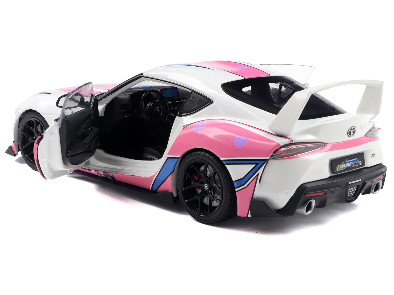 2024 Toyota GR Supra "Itasha" White with Graphics "StreetFighters" 1/18 Diecast Model Car by Solido - image 2
