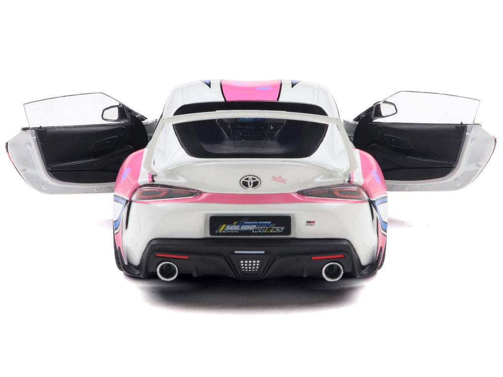 2024 Toyota GR Supra "Itasha" White with Graphics "StreetFighters" 1/18 Diecast Model Car by Solido - image 4