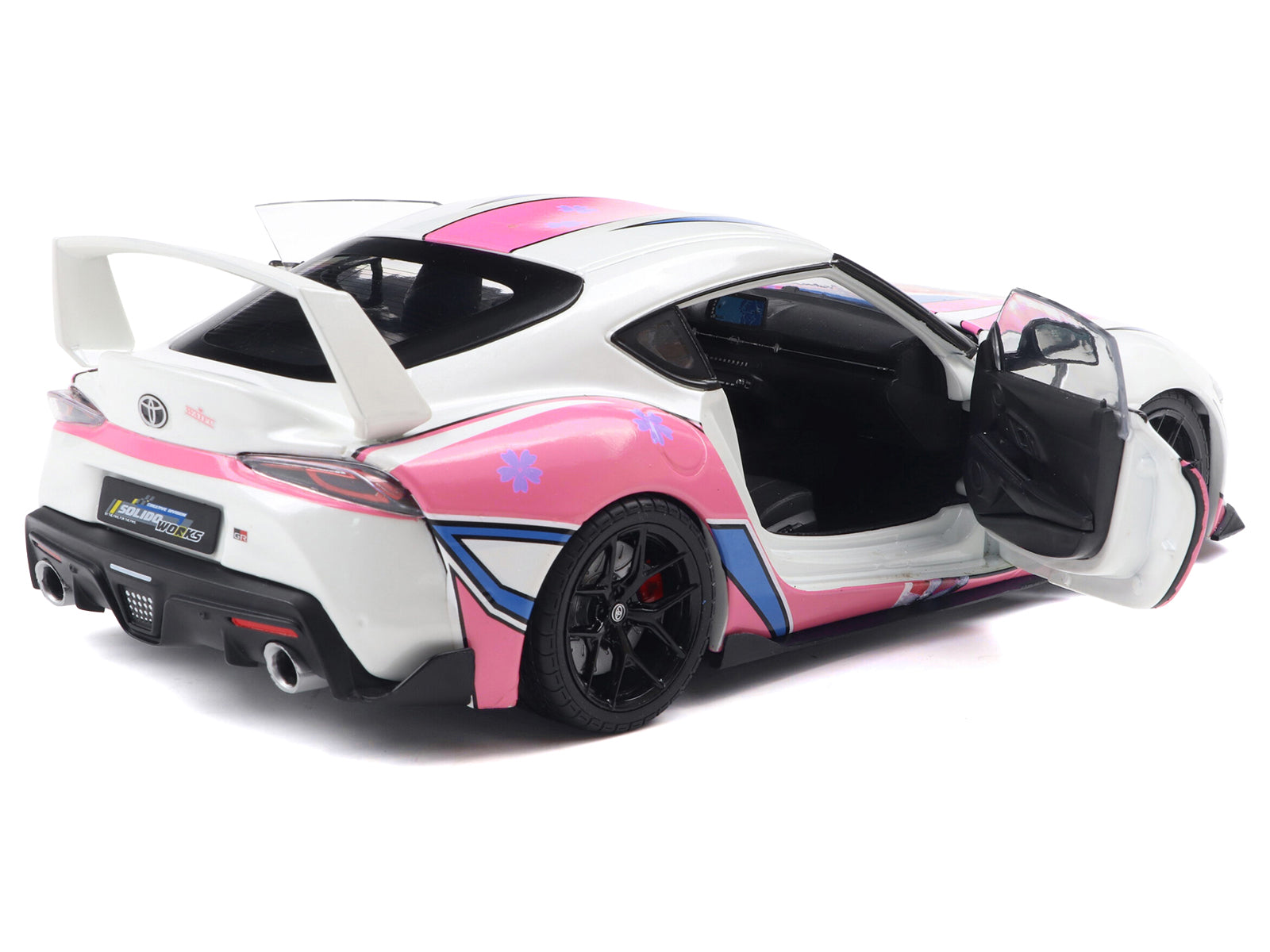 2024 Toyota GR Supra "Itasha" White with Graphics "StreetFighters" 1/18 Diecast Model Car by Solido - image 5