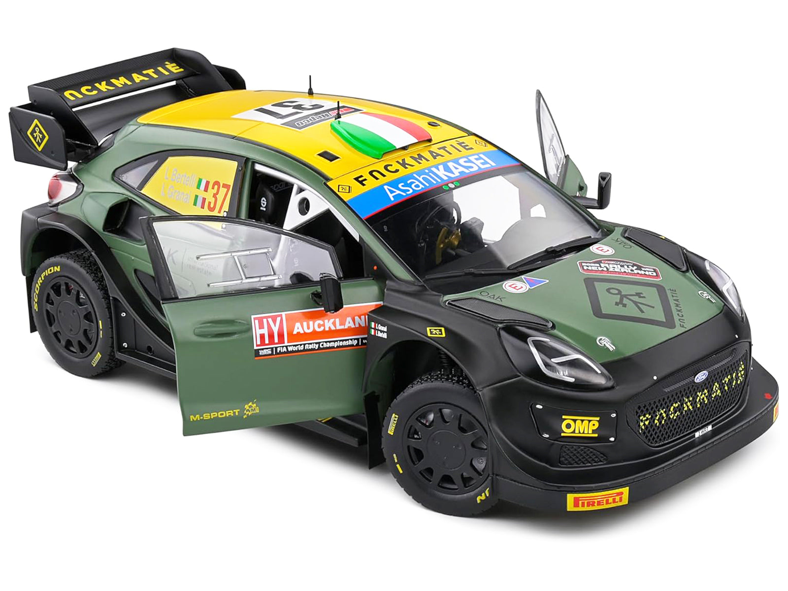 Ford Puma Rally1 Hybrid #37 Lorenzo Bertelli - Lorenzo Granai "Rally New Zealand" (2022) "Competition" Series 1/18 Diecast Model Car by Solido - image 2