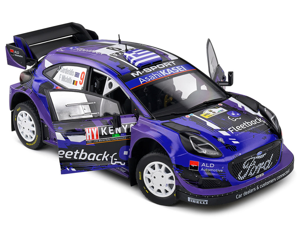 Ford Puma Rally1 Hybrid #9 Jourdan Serderidis - Frederic Miclotte "Safari Rally Kenya" (2022) "Competition" Series 1/18 Diecast Model Car by Solido - image 2
