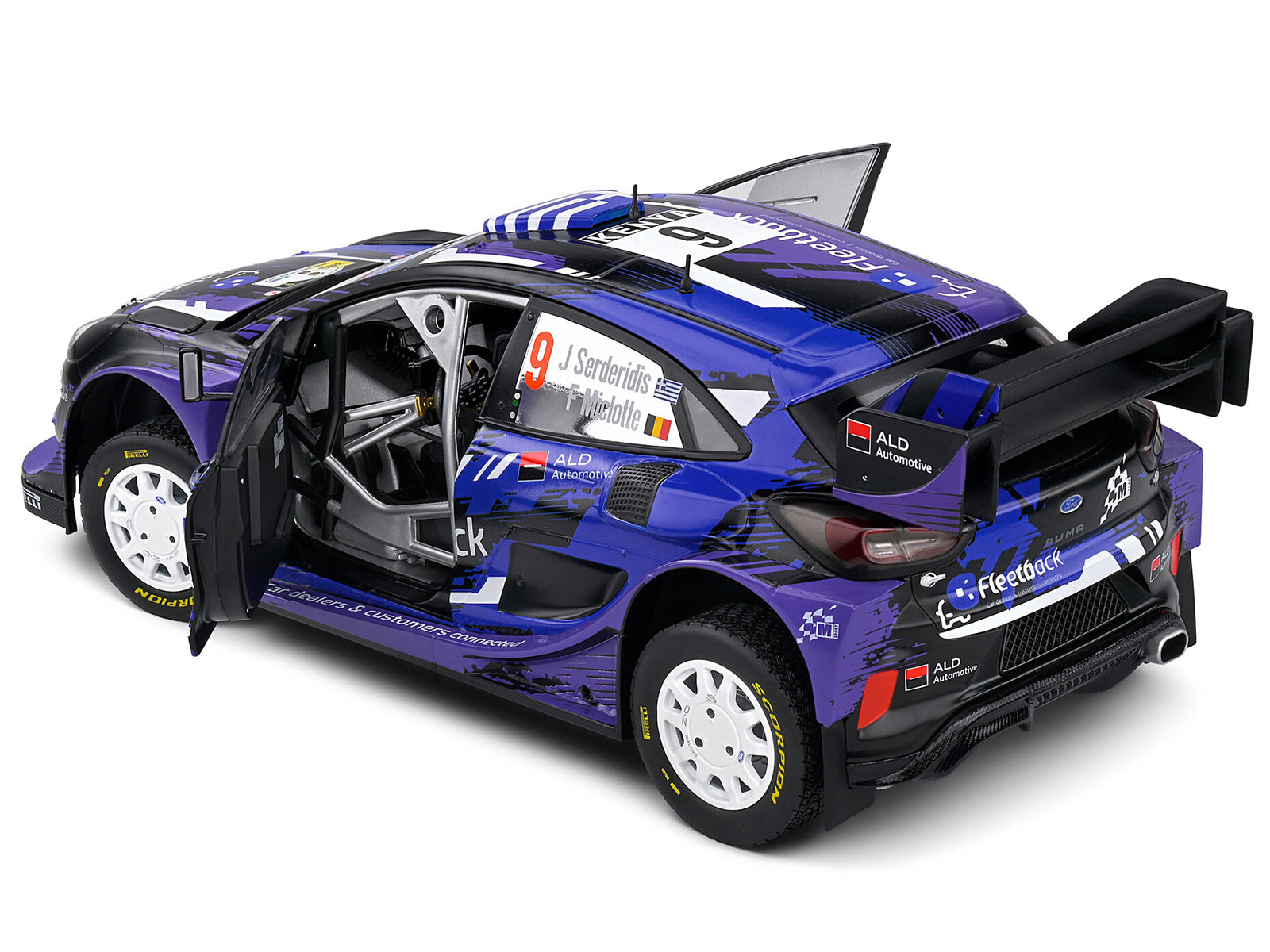 Ford Puma Rally1 Hybrid #9 Jourdan Serderidis - Frederic Miclotte "Safari Rally Kenya" (2022) "Competition" Series 1/18 Diecast Model Car by Solido - image 4