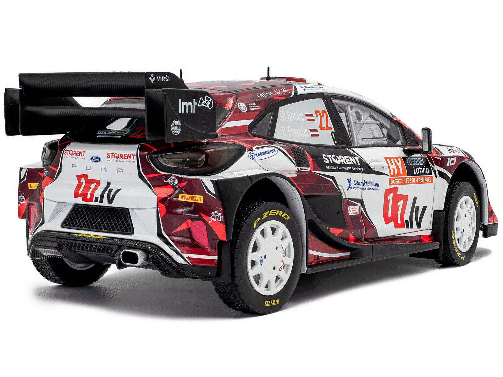 Ford Puma Rally1 #22 Martins Sesks - Renars Francis "Rally Latvia" (2024) "Competition" Series 1/18 Diecast Model Car by Solido - image 4