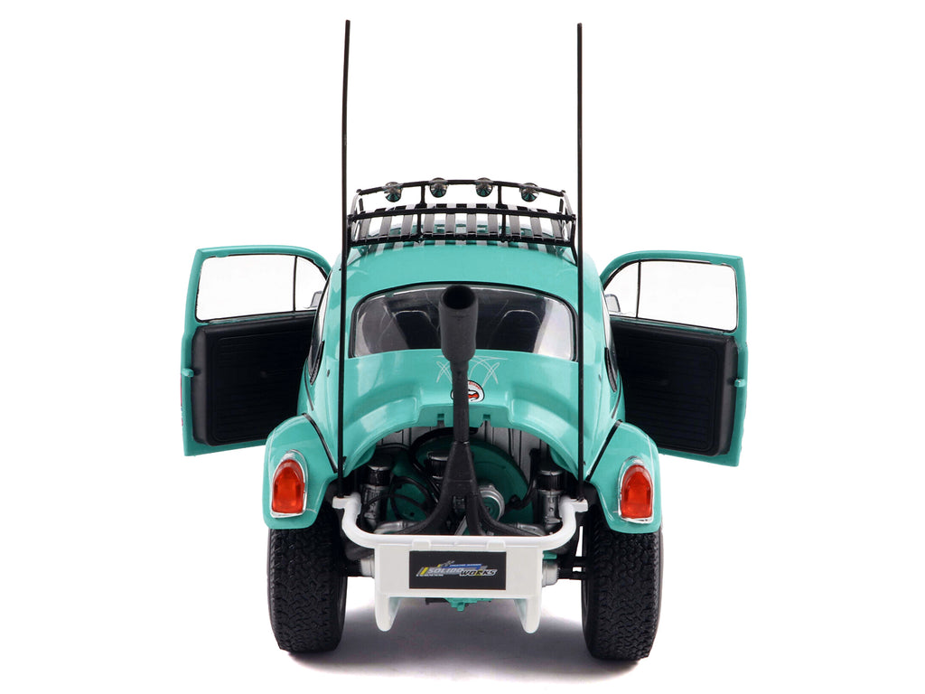 1976 Volkswagen Beetle Baja Miami Green with Pink Graphics 1/18 Diecast Model Car by Solido - image 4