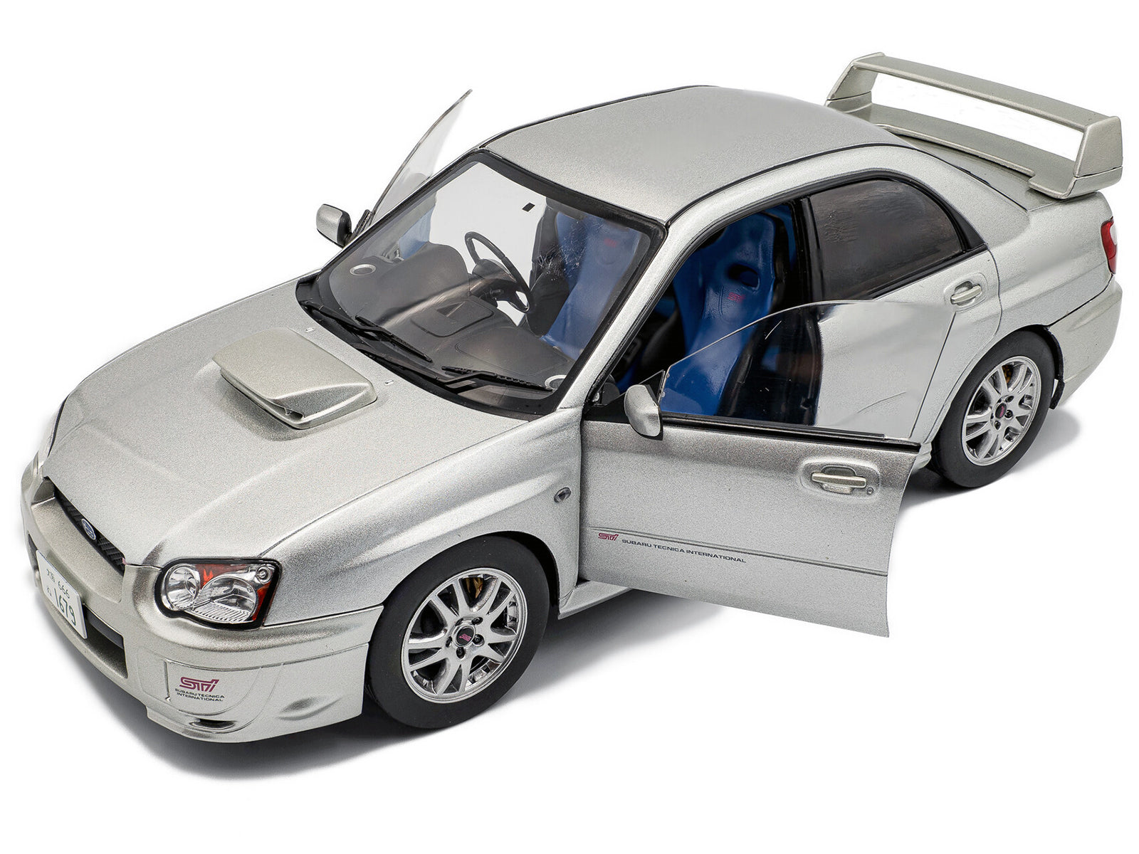 2004 Subaru Impreza WRX STI RHD (Right Hand Drive) Premium Silver Effect 1/18 Diecast Model Car by Solido - image 2