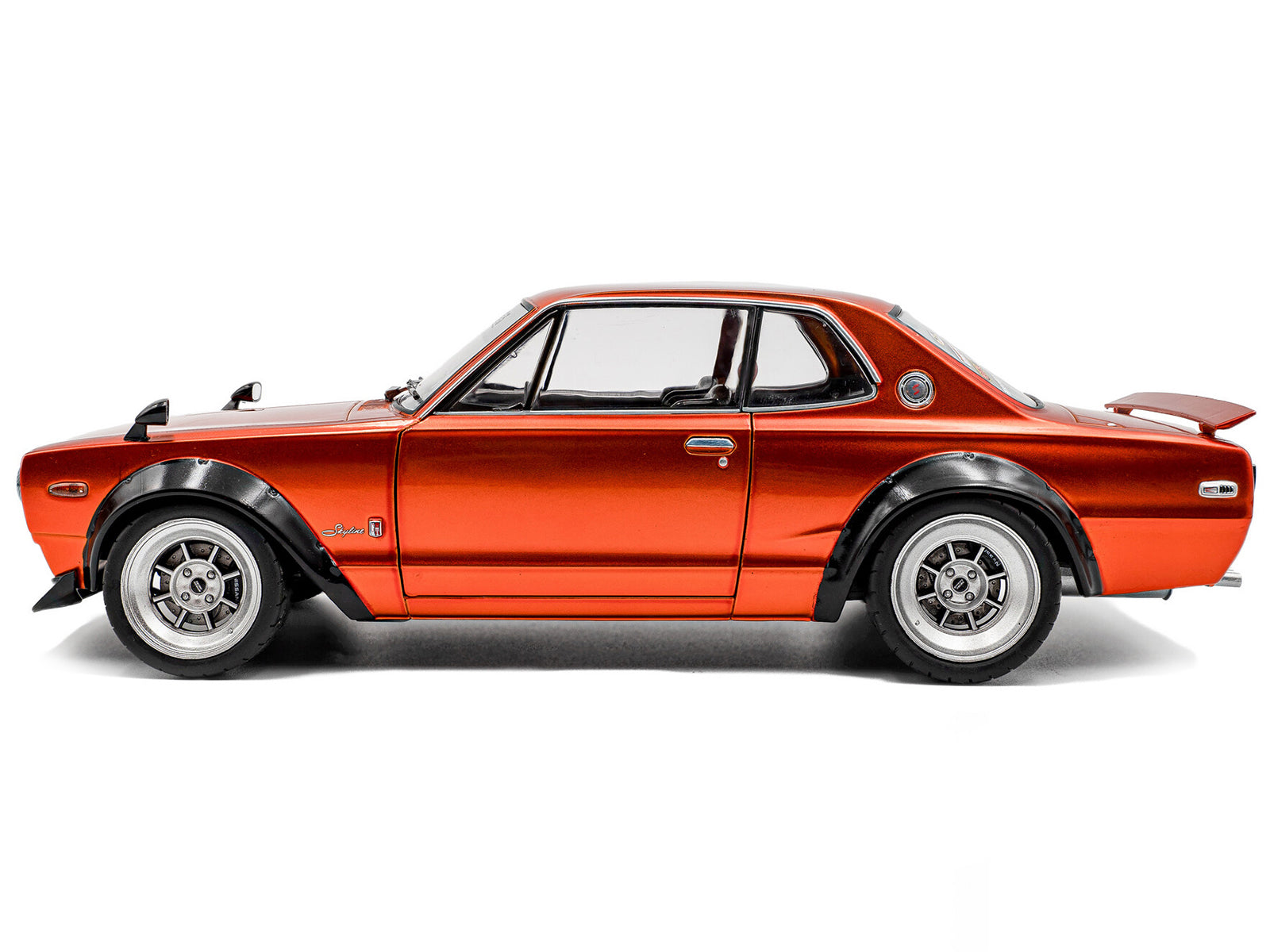 1970 Nissan Skyline (C10) Hakosuka RHD (Right Hand Drive) Orange Metallic 1/18 Diecast Model Car by Solido - image 3