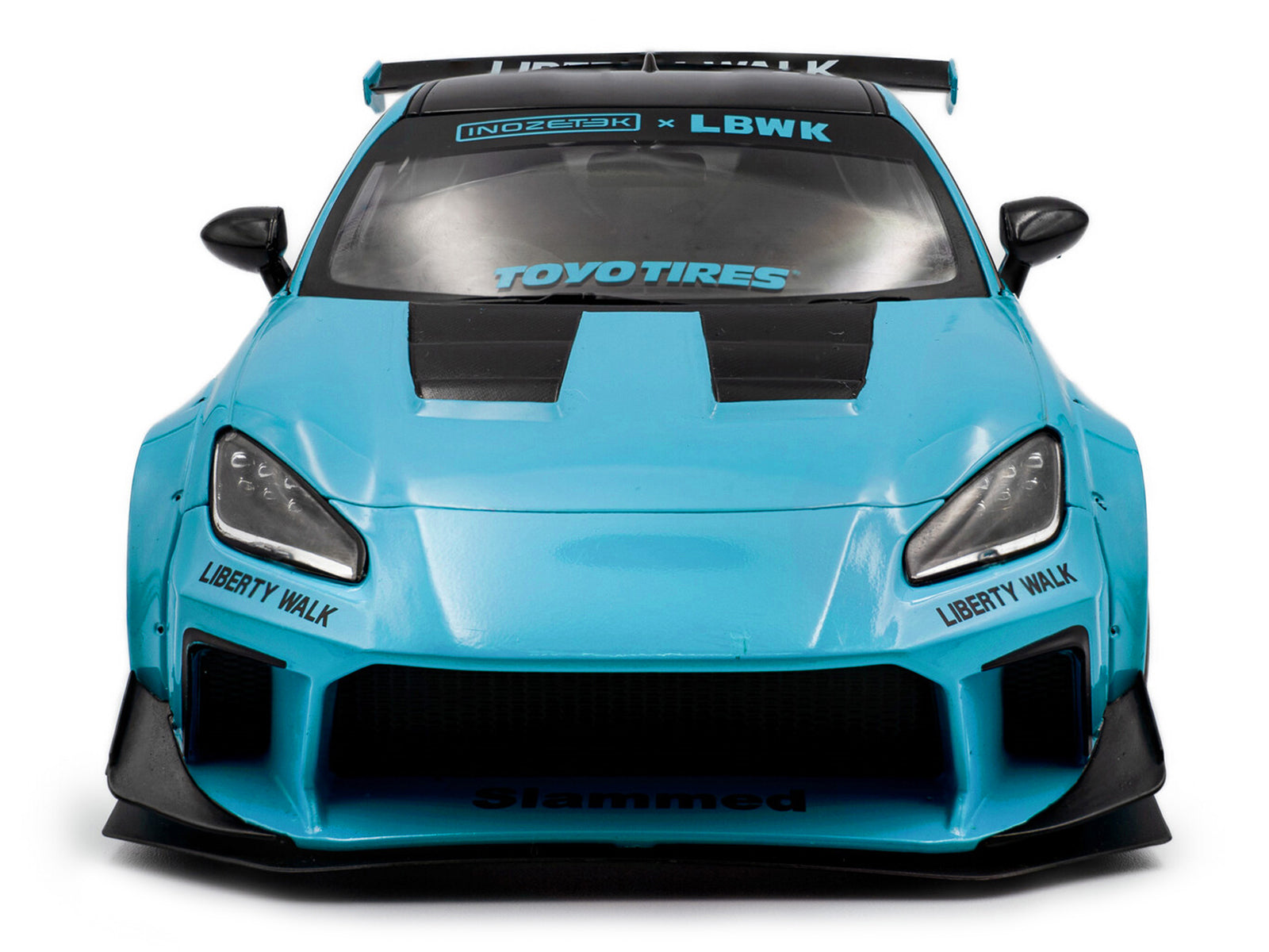2024 Toyota GR86 LBWK Body Kit RHD (Right Hand Drive) Baby Blue with Black Top 1/18 Diecast Model Car by Solido - image 5