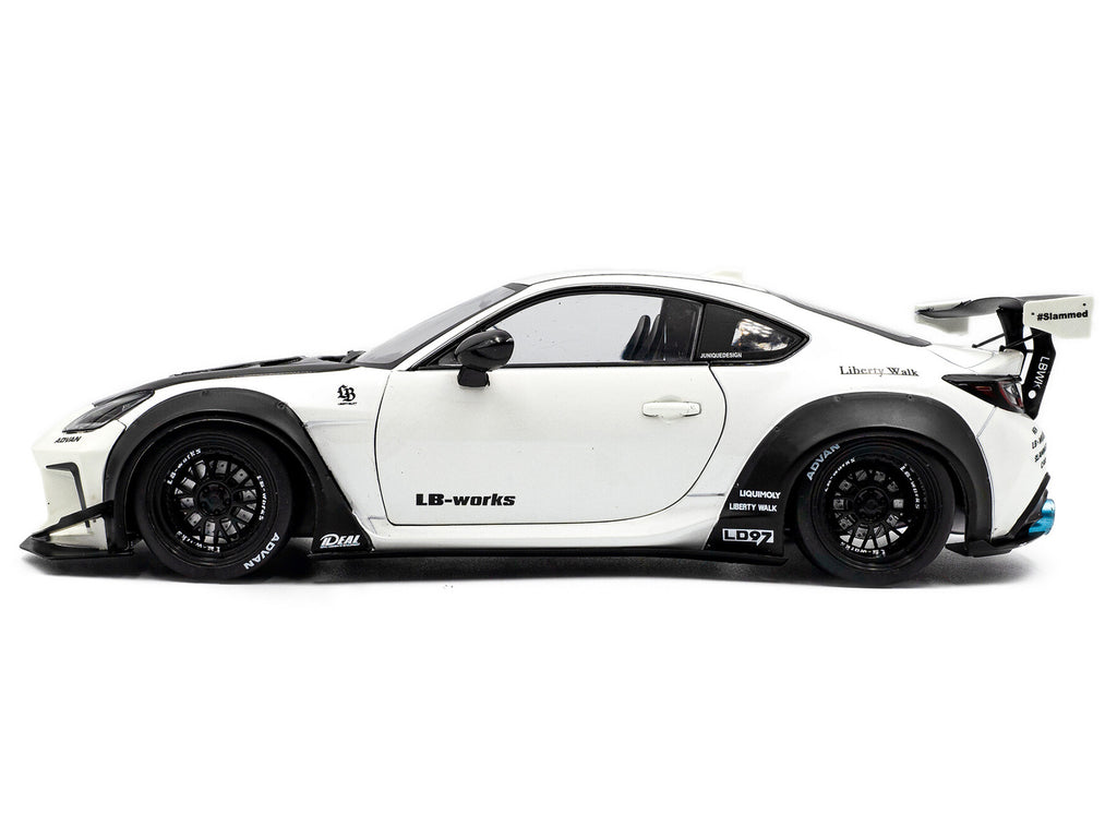 2024 Toyota GR86 LBWK Body Kit RHD (Right Hand Drive) Pearl White with Carbon Hood 1/18 Diecast Model Car by Solido - image 3