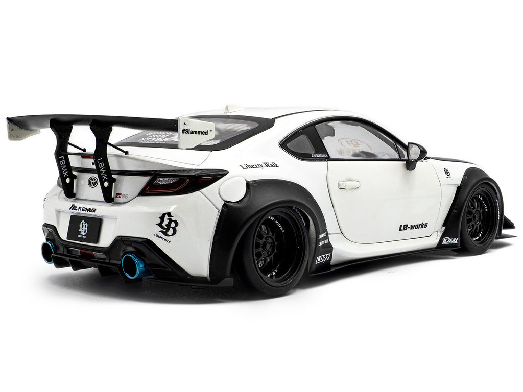 2024 Toyota GR86 LBWK Body Kit RHD (Right Hand Drive) Pearl White with Carbon Hood 1/18 Diecast Model Car by Solido - image 4