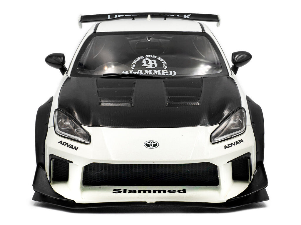 2024 Toyota GR86 LBWK Body Kit RHD (Right Hand Drive) Pearl White with Carbon Hood 1/18 Diecast Model Car by Solido - image 5