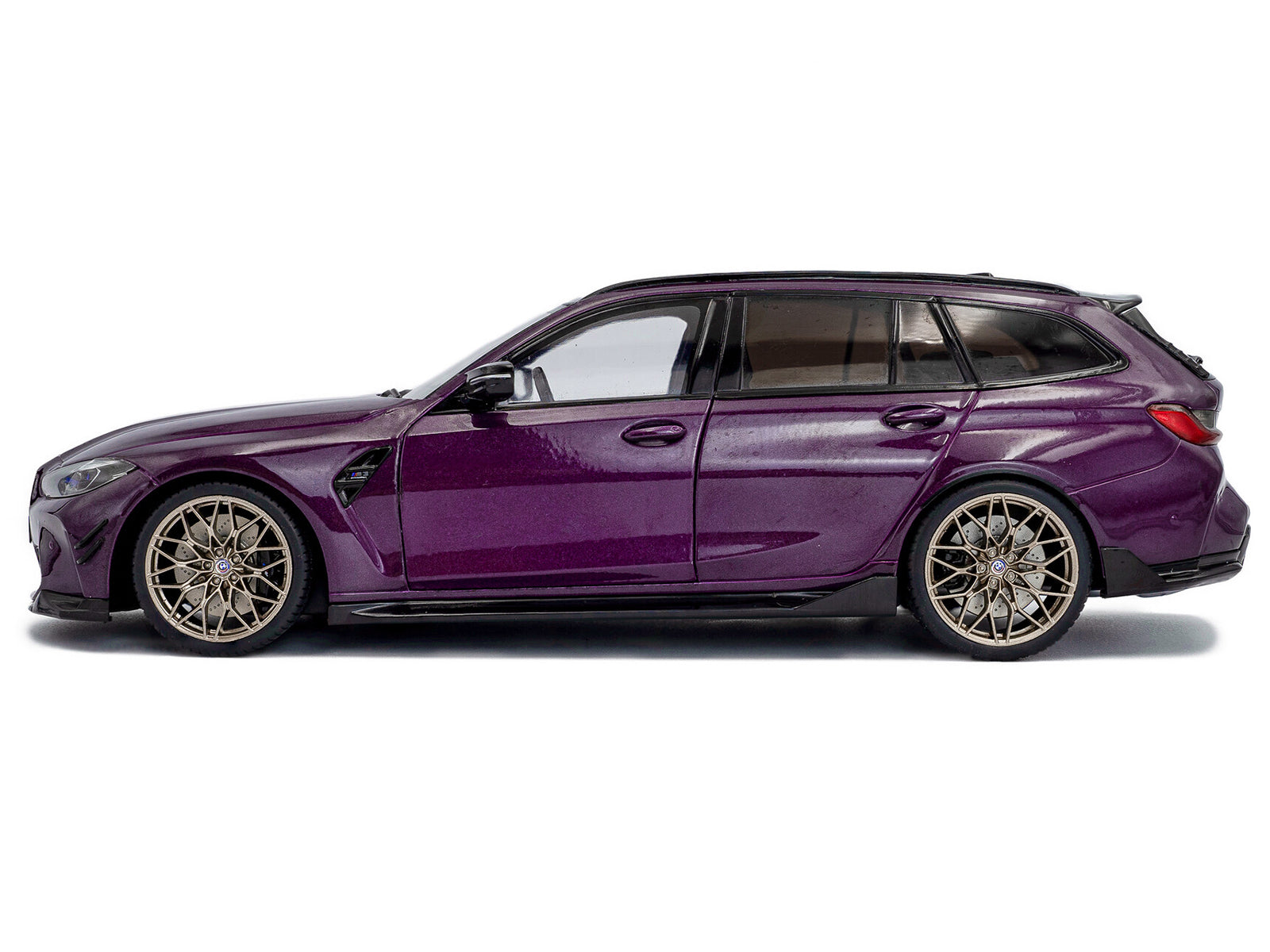 2024 BMW M3 Competition M xDrive Touring Twilight Purple Pearl Metallic with Black Top 1/18 Diecast Model Car by Solido - image 3